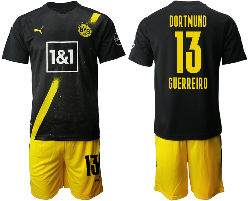 Men 2020-2021 club Borussia Dortmund away #13 black Soccer Jerseys->borussia dortmund jersey->Soccer Club Jersey